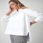 Poplin Hi-Low Henley Tunic image number null