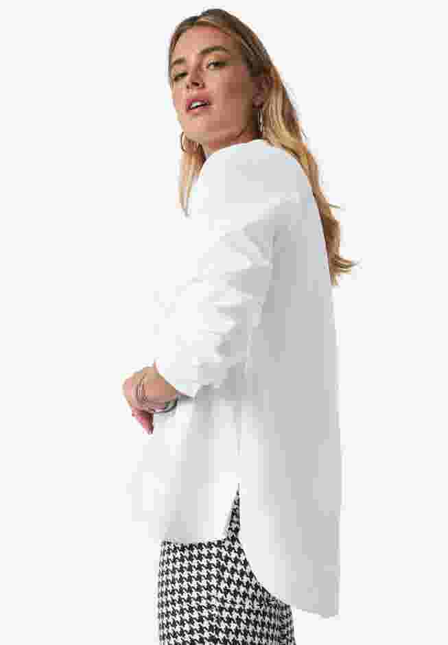 Poplin Hi-Low Henley Tunic image number 1