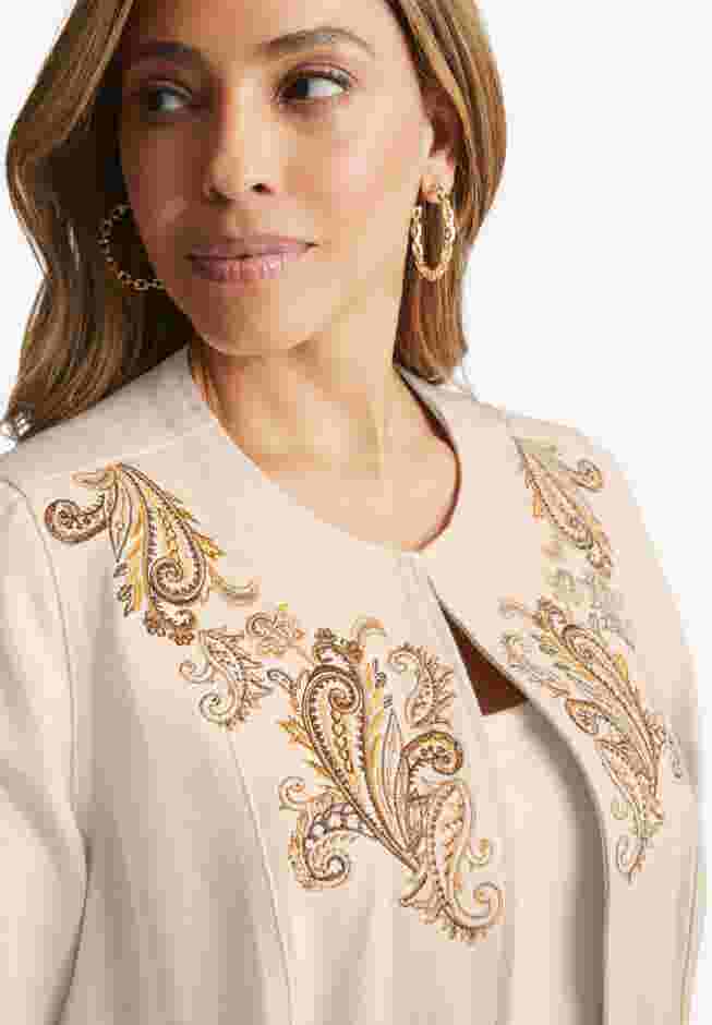 Embroidered Denim Topper image number 5