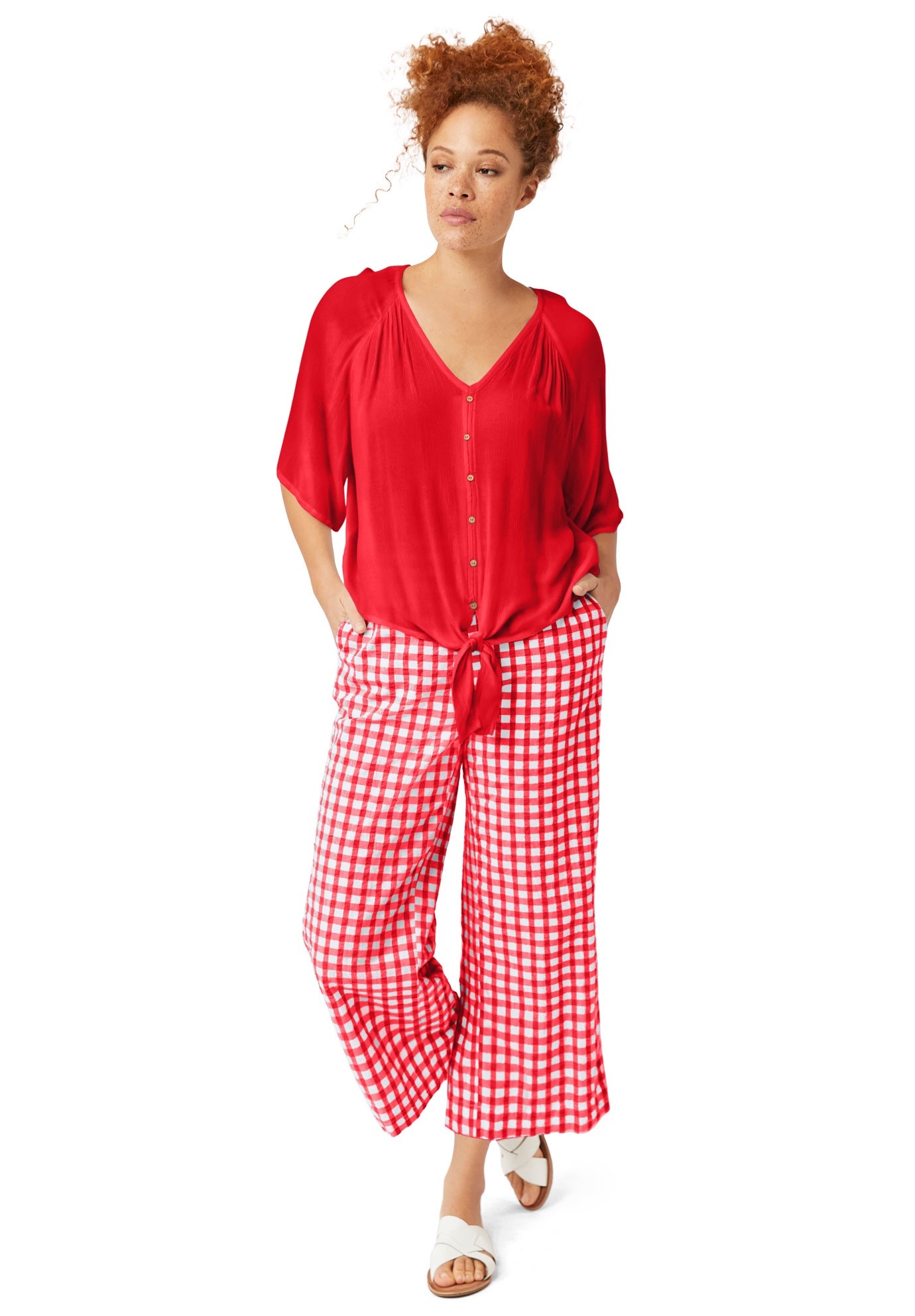Gingham Crop Pants image number 0