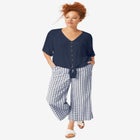 Gingham Crop Pants image number null