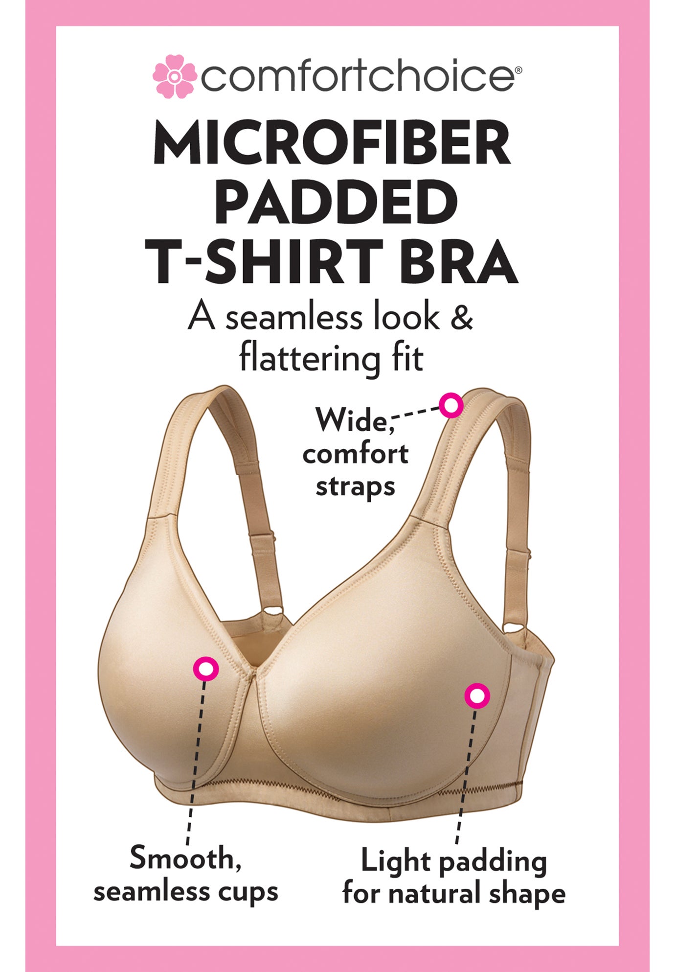 Microfiber Wireless Lightly Padded T-Shirt image number 3