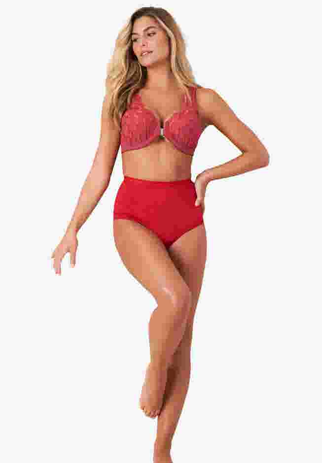Embroidered Front-Close Underwire Bra image number 2