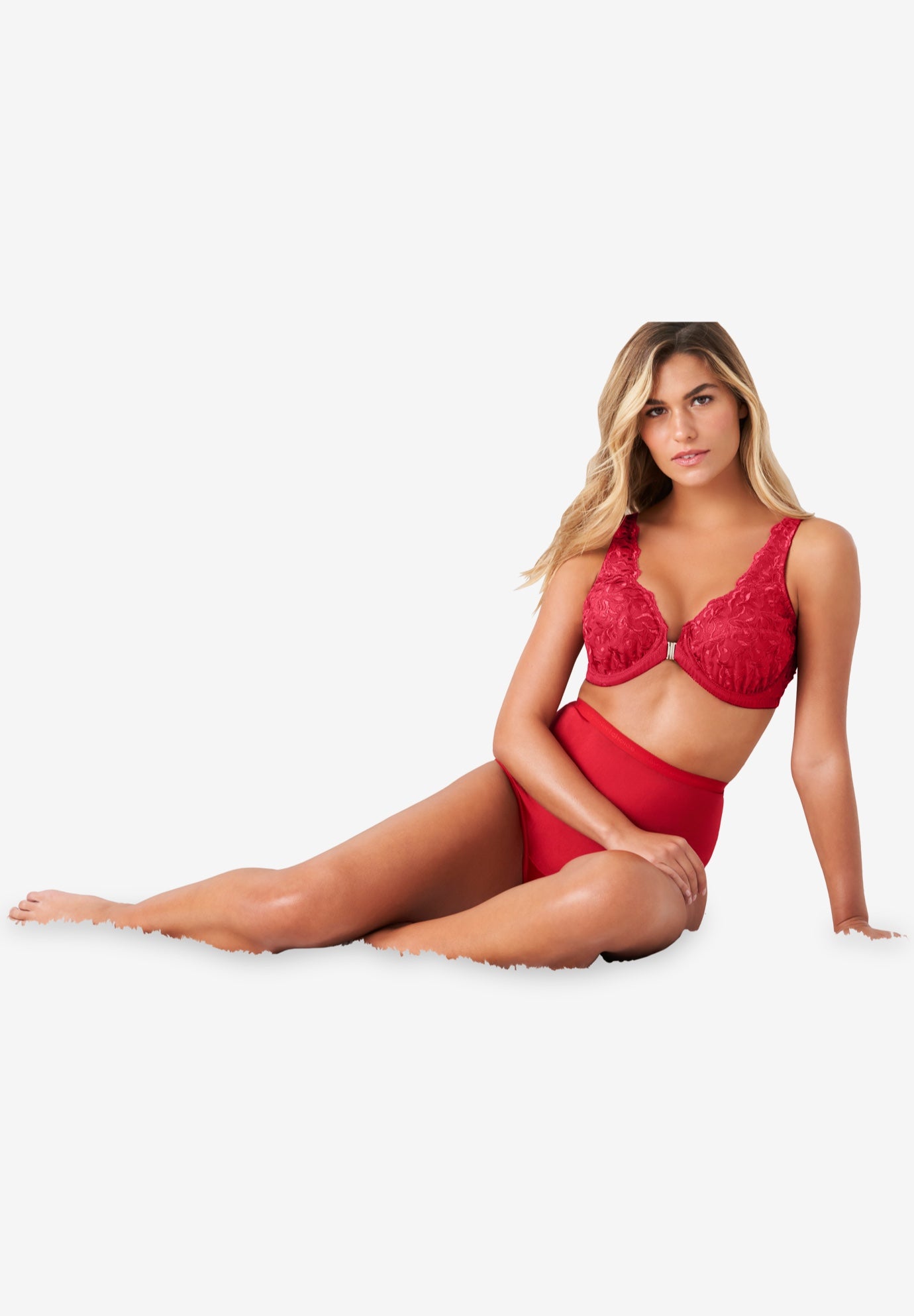 Embroidered Front-Close Underwire Bra image number 0