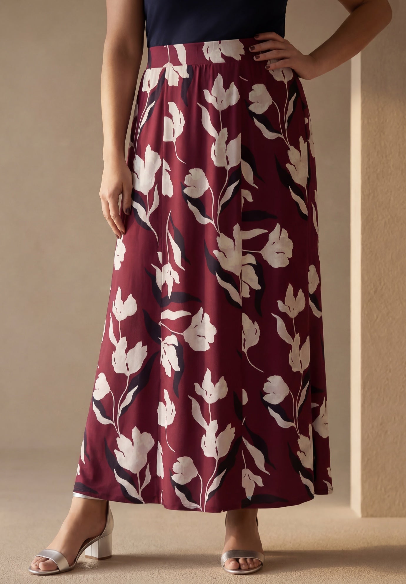 Stretch Knit Maxi Skirt image number 0