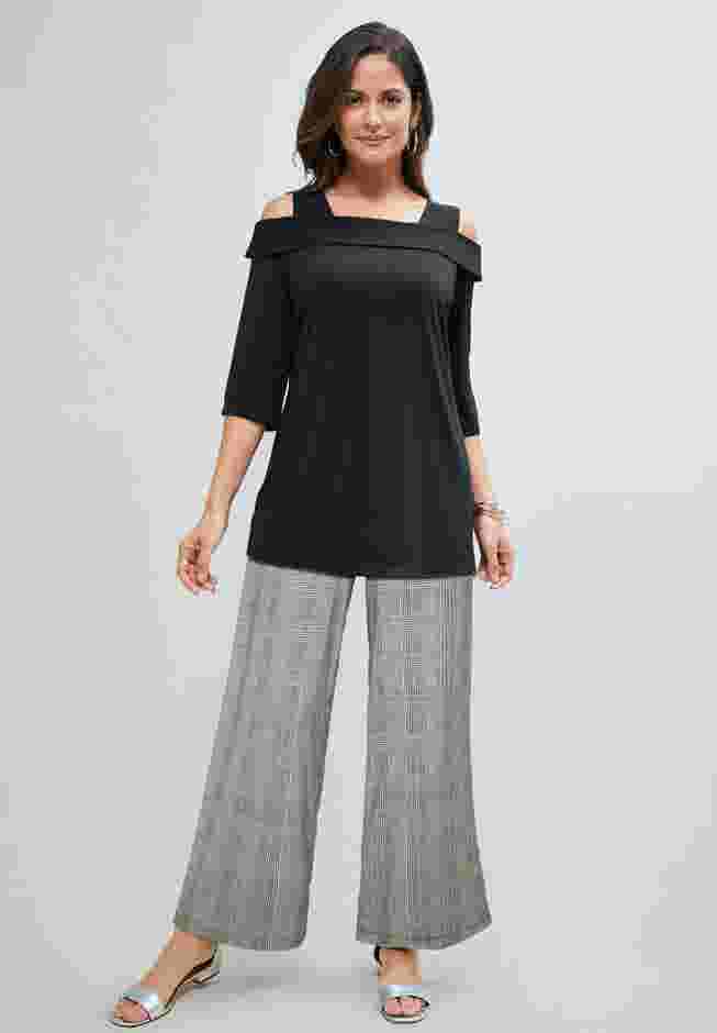 Stretch Knit Wide Leg Pant image number 1