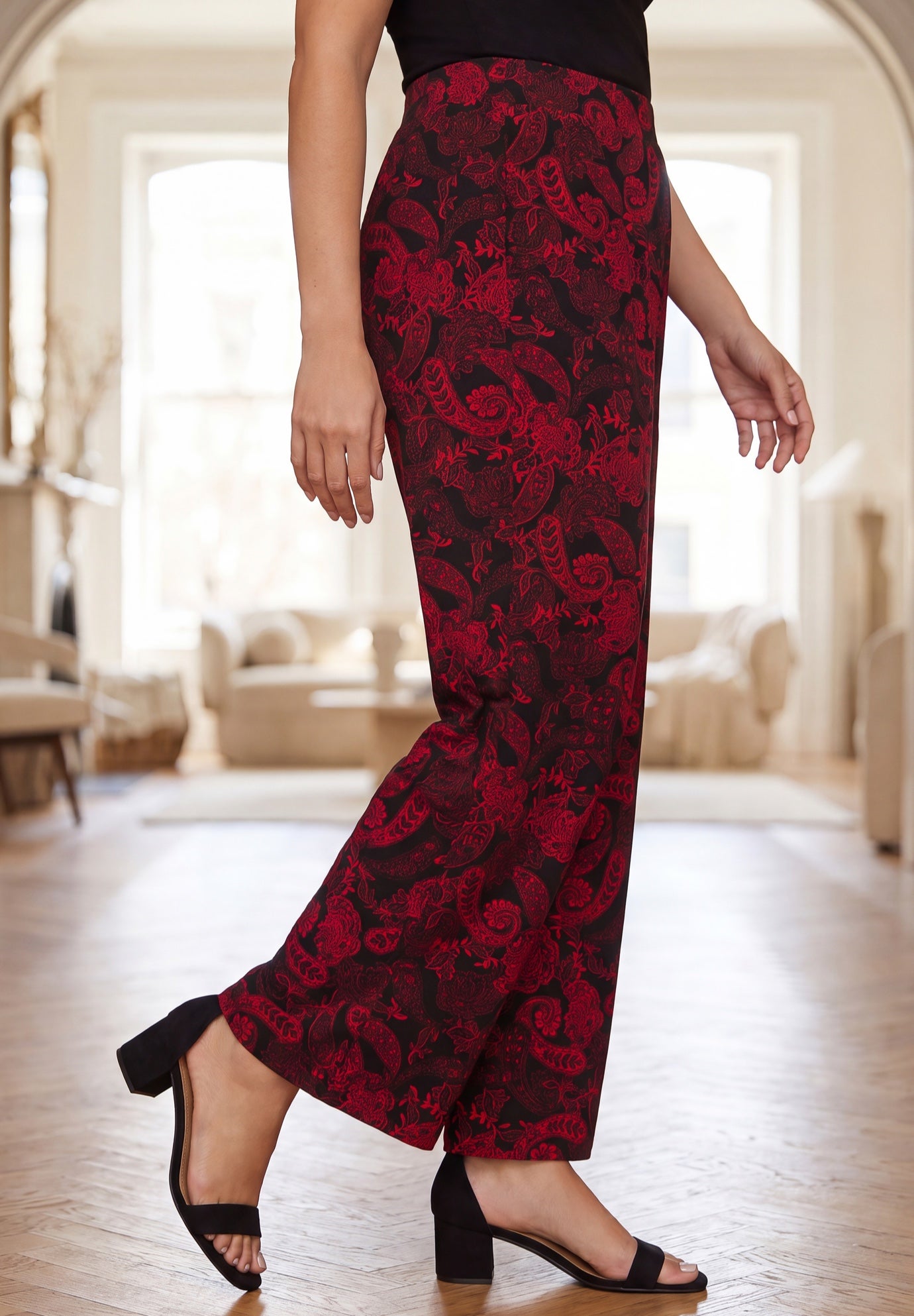 Stretch Knit Wide Leg Pant image number 2