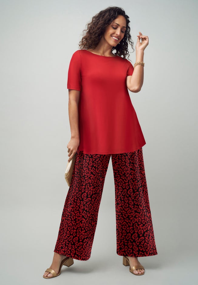 Stretch Knit Wide Leg Pant image number 0