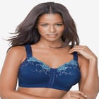 Front-Close Embroidered Wireless Posture Bra image number null