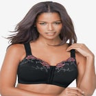 Front-Close Embroidered Wireless Posture Bra image number null