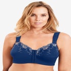 Front-Close Embroidered Wireless Posture Bra image number null