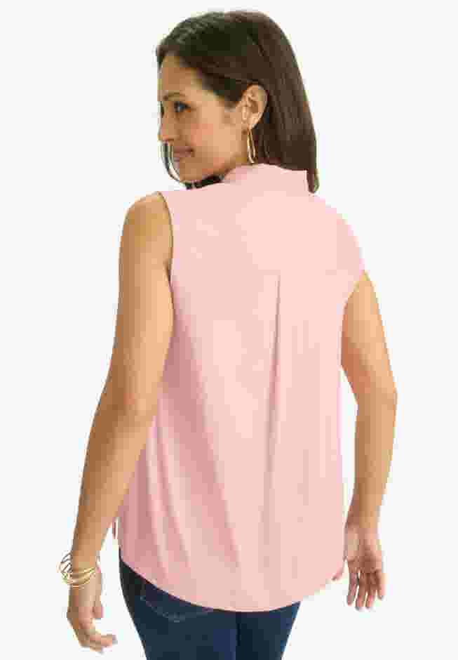 Uptown Sleeveless Tie-Neck Blouse image number 1