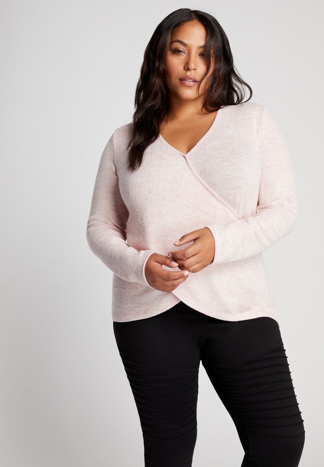 Cross-Front SuperSoft Knit Top. image number null