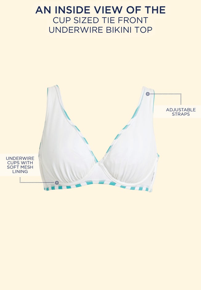 Cup Sized Tie Front Underwire Bikini Top image number 6