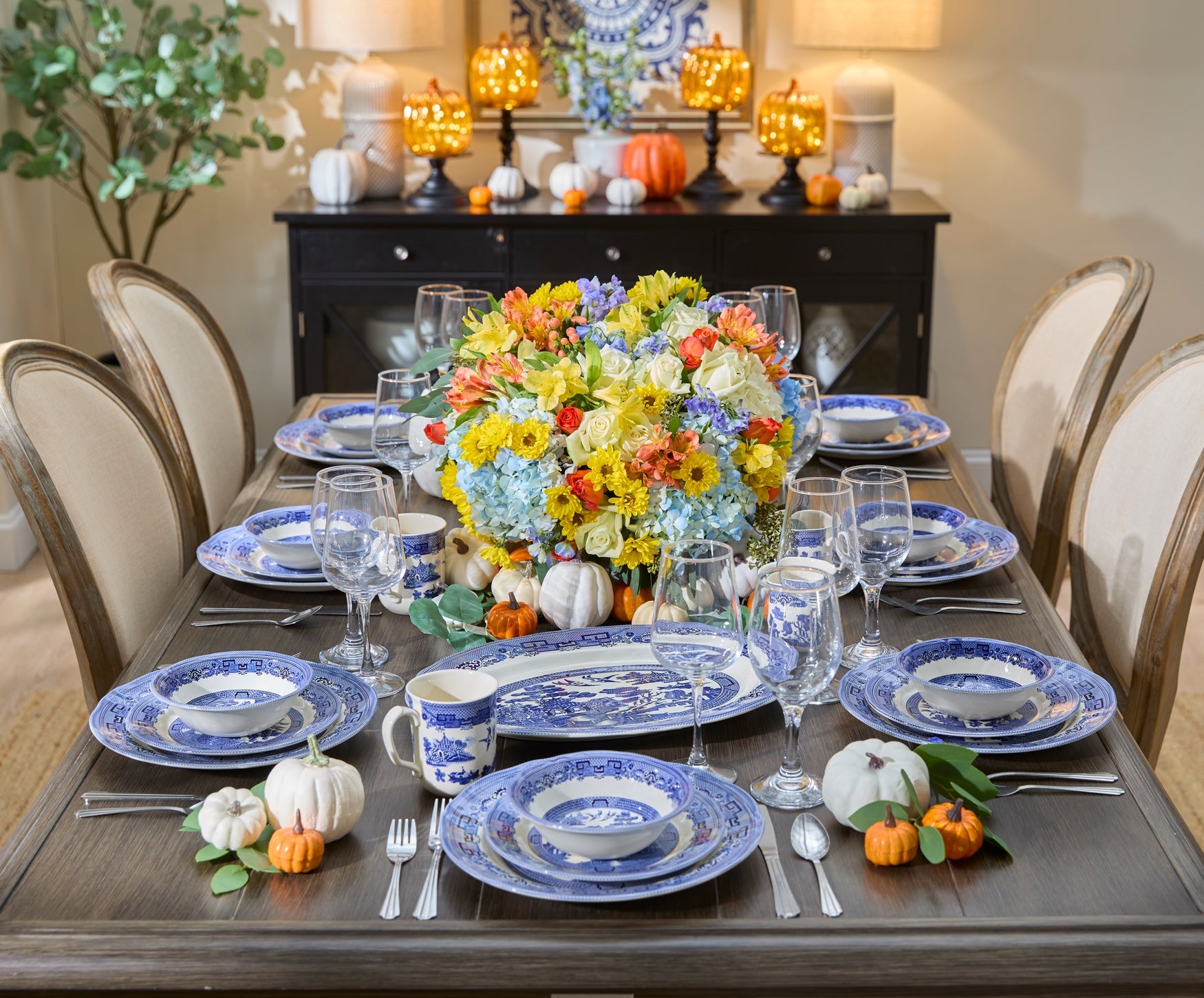 11"H x 6"Diam. Pre-Lit Mercury Glass Pumpkin on Metal Stand image number 2