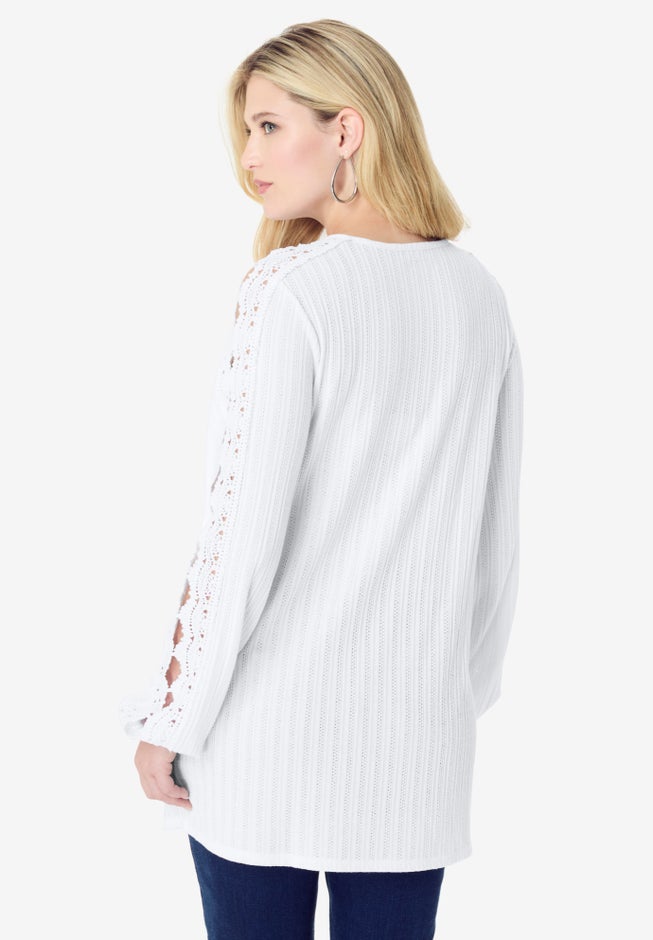 Lace Trim and Appliquéd Tee image number null
