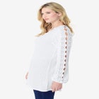 Lace Trim and Appliquéd Tee image number null