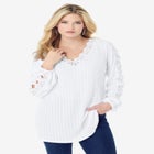 Lace Trim and Appliquéd Tee image number null