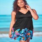 Floral Border Swim Dress image number null