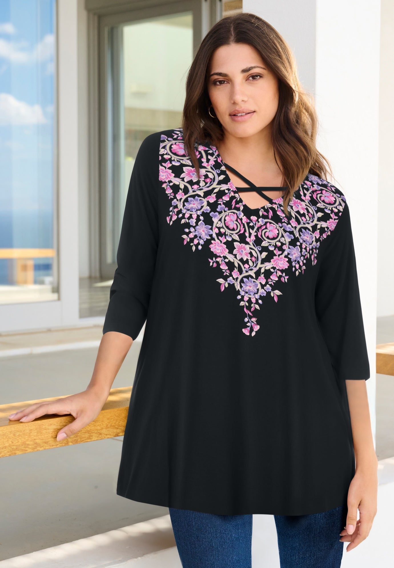 Criss Cross Ultra Drape Swing Tunic image number 0