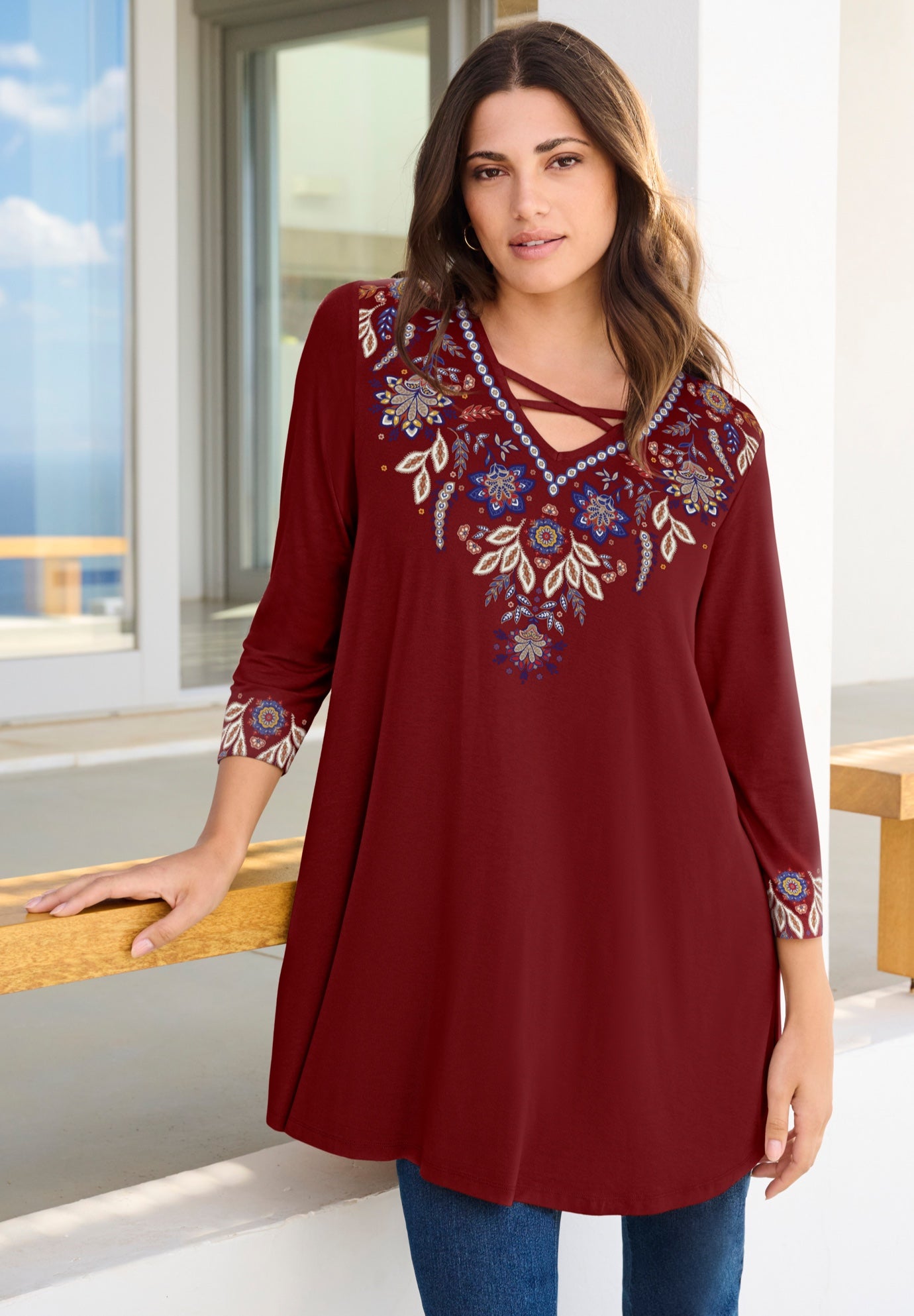 Criss Cross Ultra Drape Swing Tunic image number 0