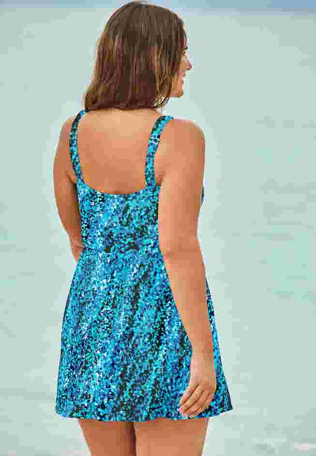 Twist-Front Swim Dress image number 1