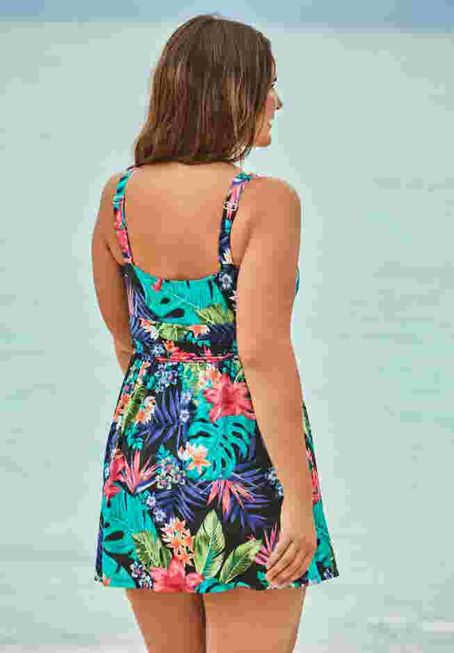 Twist-Front Swim Dress image number 1