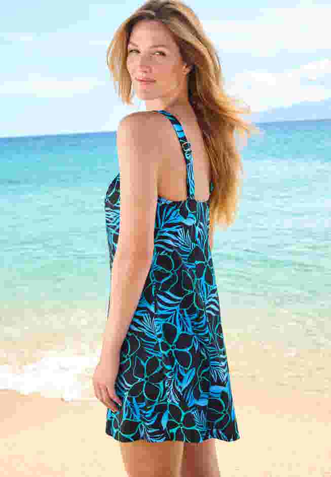 Princess-Seam Swim Dress image number 2