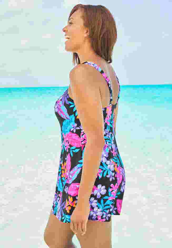Princess-Seam Swim Dress image number 2