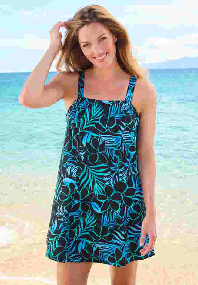 Princess-Seam Swim Dress image number 0