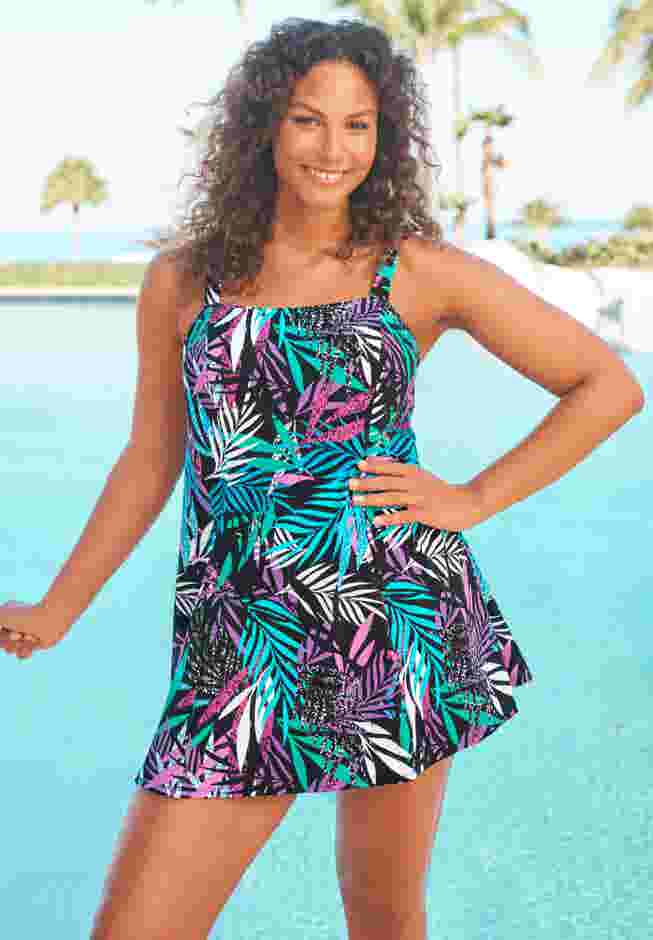 Princess-Seam Swim Dress image number 0