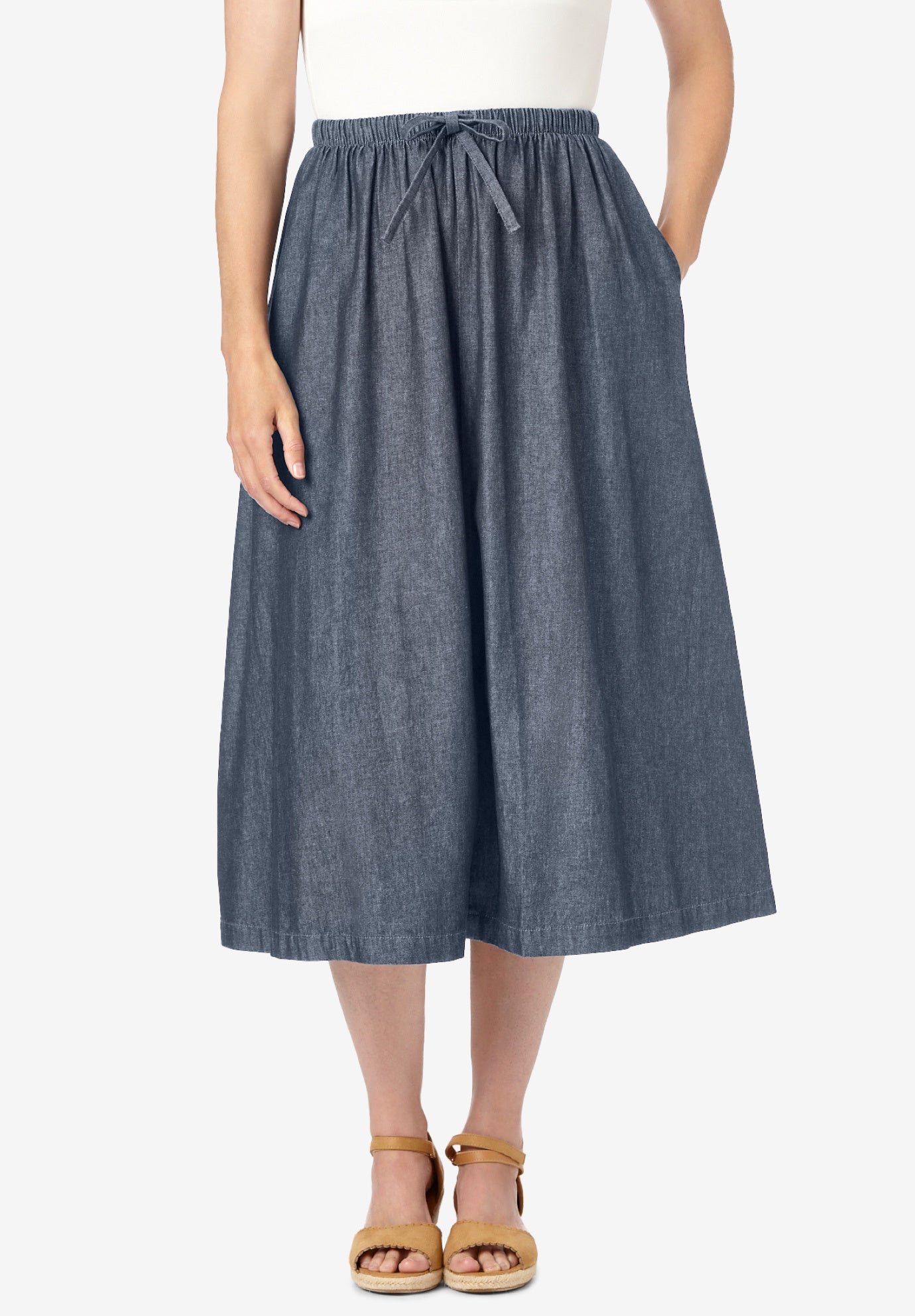 Drawstring Denim Skirt image number 0