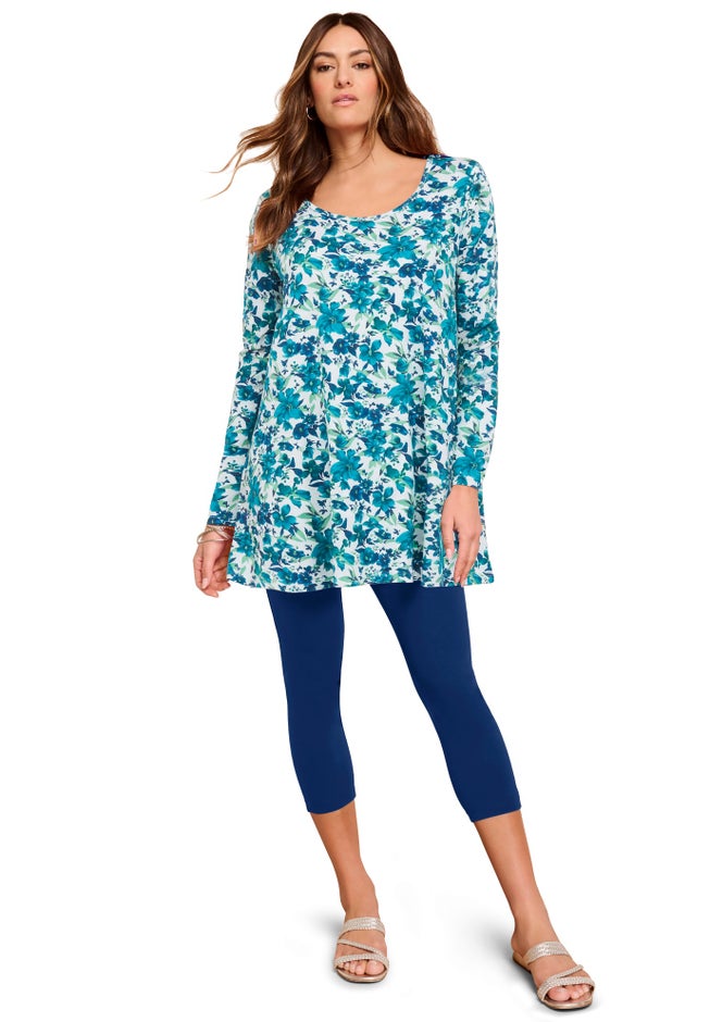 Ultimate Long Sleeve Crewneck Swing Tunic image number 1