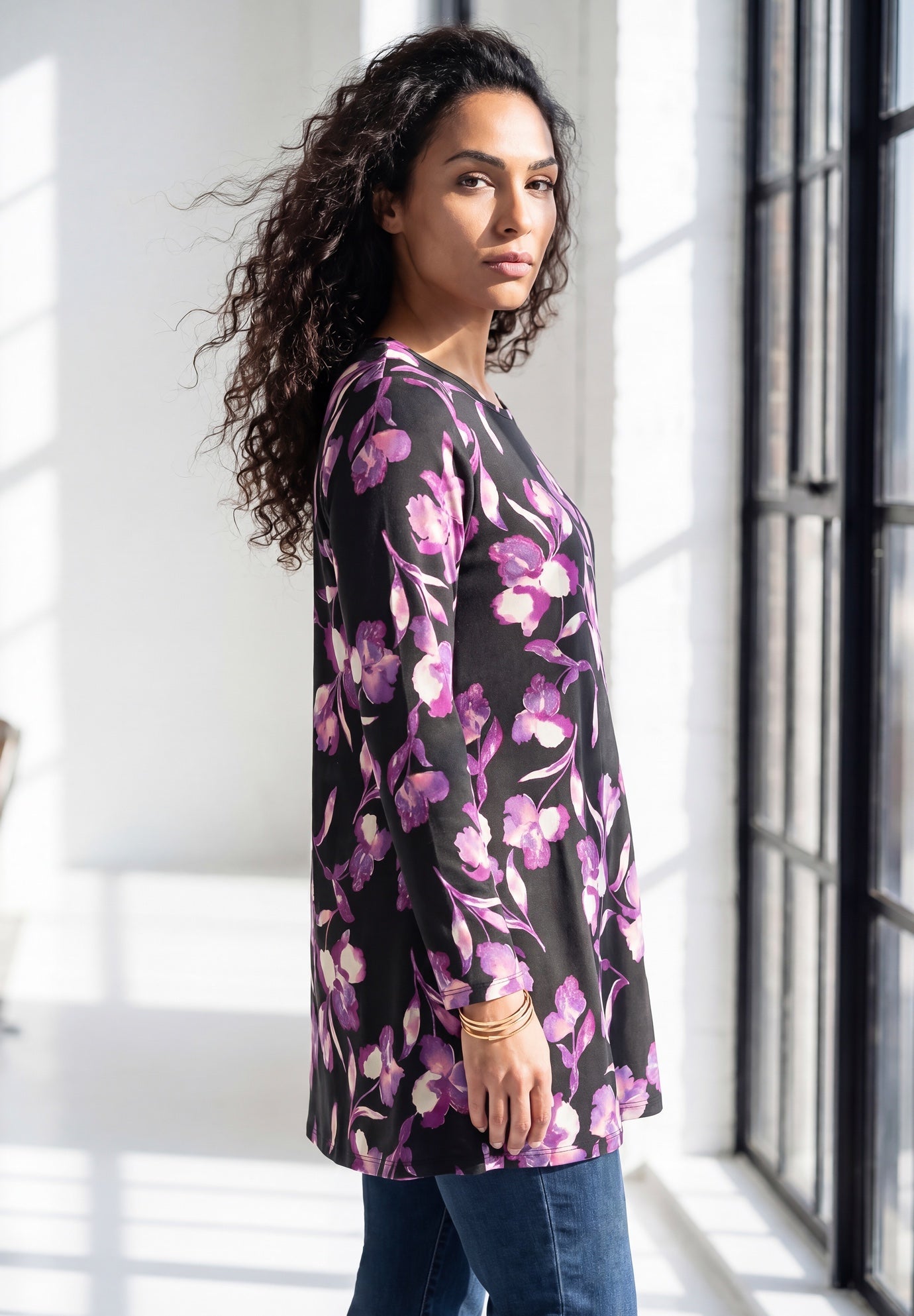 Ultimate Long Sleeve Crewneck Swing Tunic image number 2