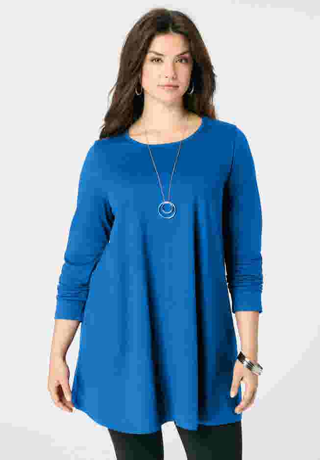 Ultimate Long Sleeve Crewneck Swing Tunic image number 0