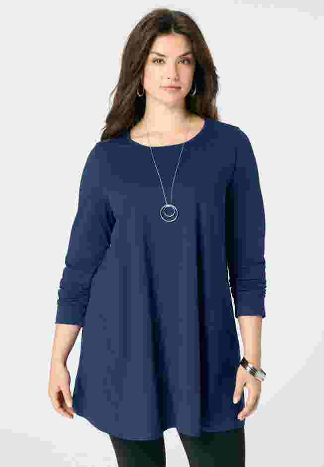 Ultimate Long Sleeve Crewneck Swing Tunic image number 0