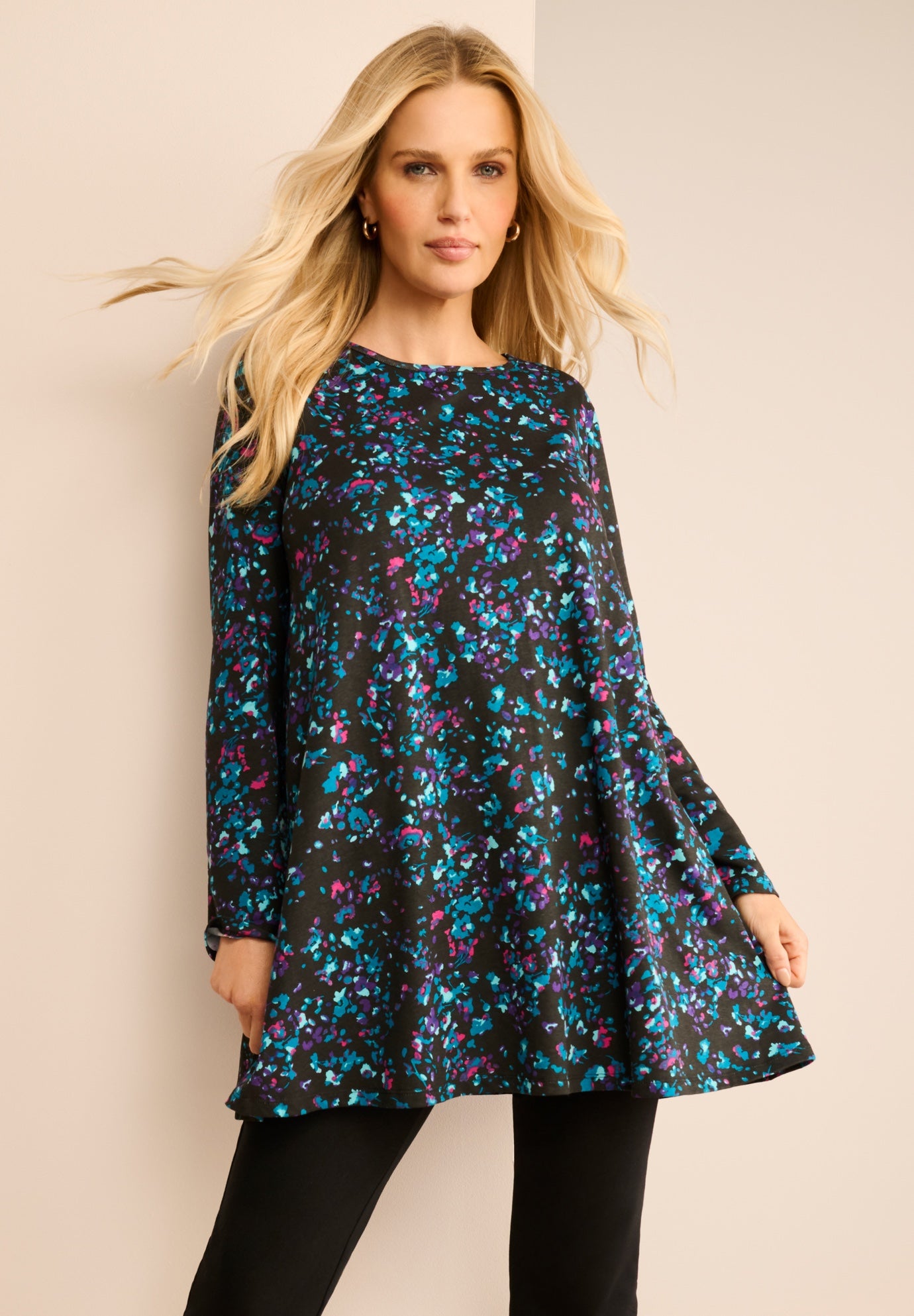 Ultimate Long Sleeve Crewneck Swing Tunic image number 0