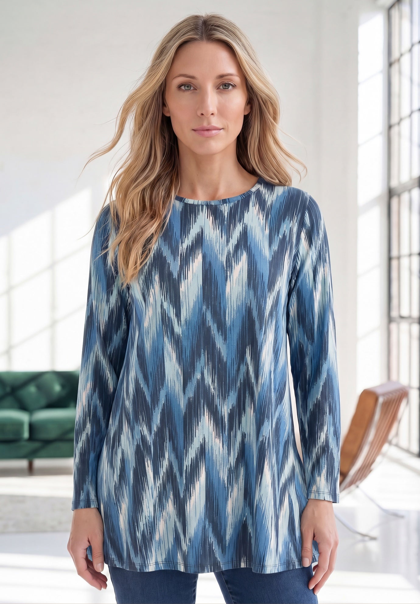 Ultimate Long Sleeve Crewneck Swing Tunic image number 0