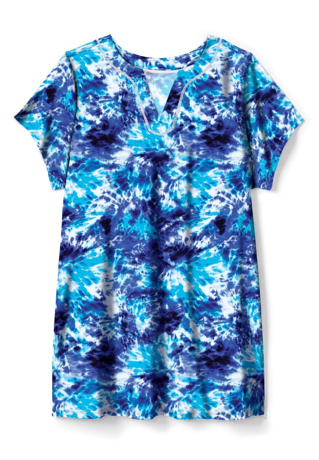Longer Length Short-Sleeve Swim Tunic image number 2