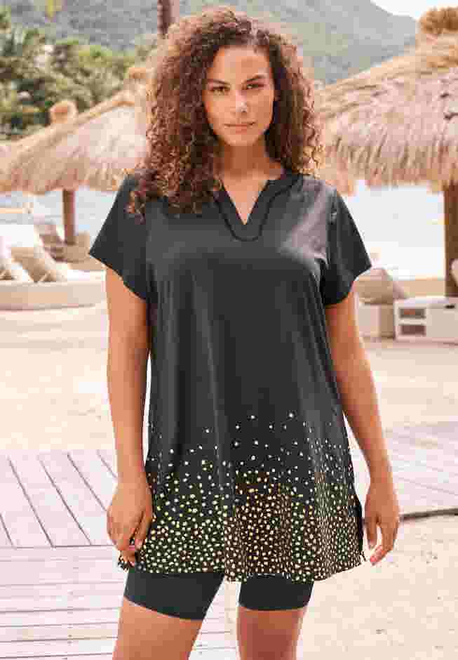 Longer Length Short-Sleeve Swim Tunic image number 0