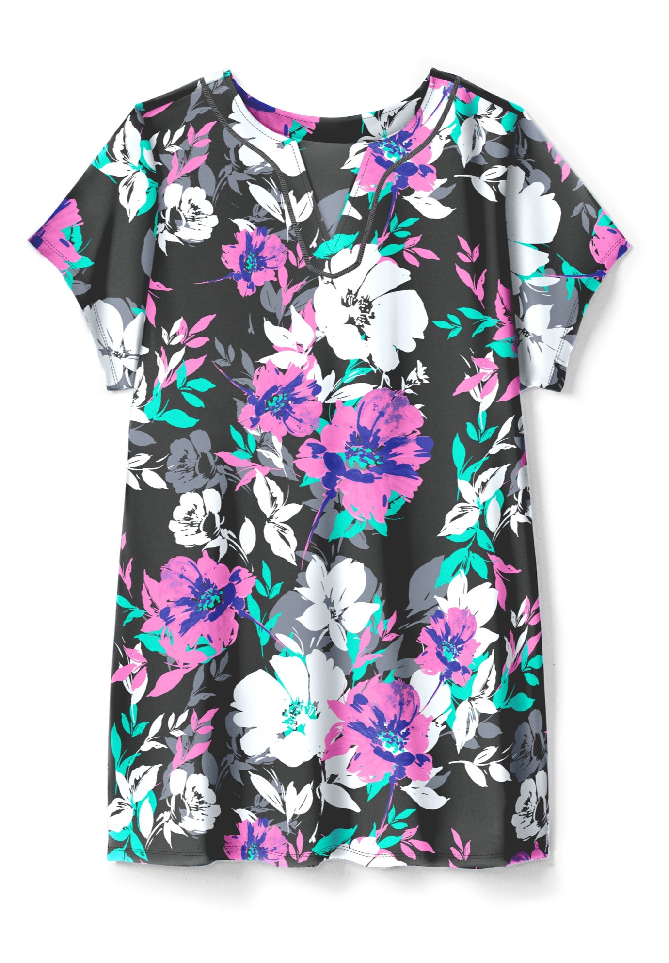Longer Length Short-Sleeve Swim Tunic image number 1