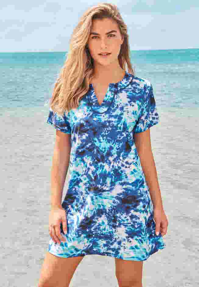 Longer Length Short-Sleeve Swim Tunic image number 0