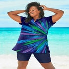 Longer Length Short-Sleeve Swim Tunic image number null