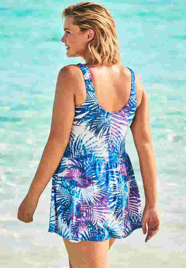 Side-Slit Swim Dress image number 1
