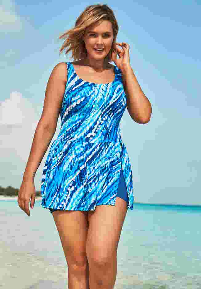 Side-Slit Swim Dress image number 0