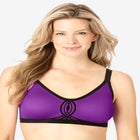 Seamless Velvet Trim Support Bra image number null