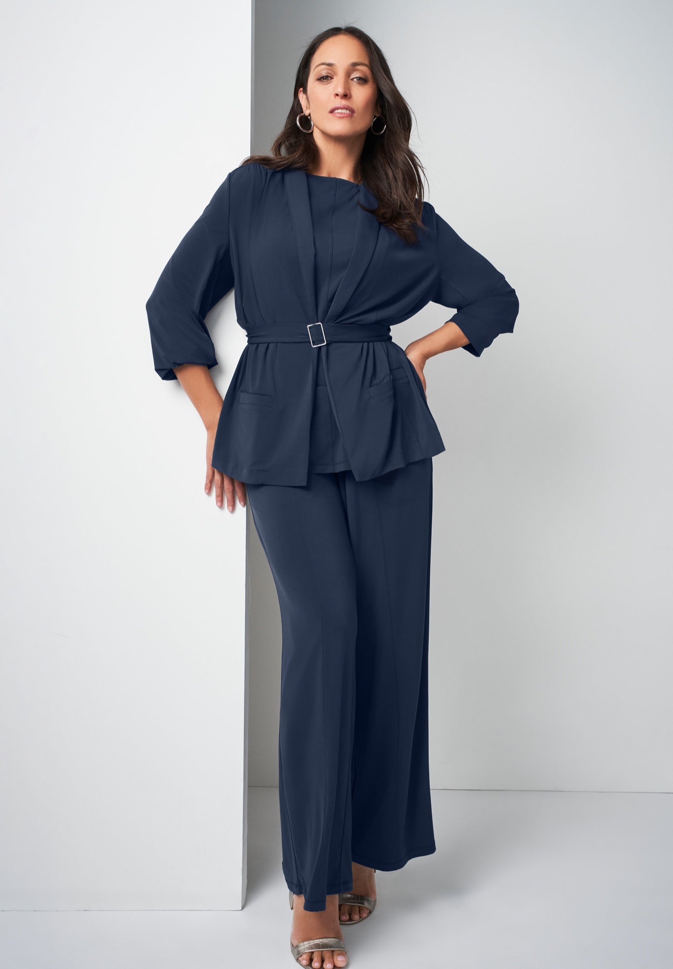 Belted 4-Piece Stretch Knit Wardrober image number 0