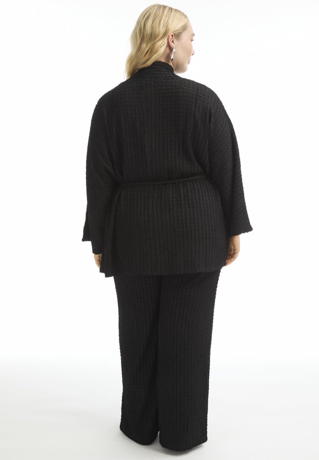 Tie Waist Knitted Kimono image number 1