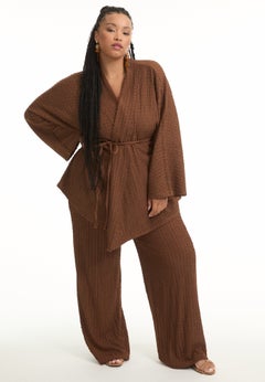 Tie Waist Knitted Kimono
