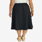 Knit Crepe Side Button Midi Skirt image number null
